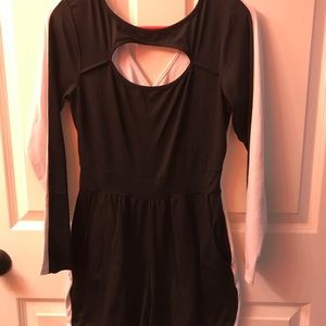 Long sleeve black and white romper